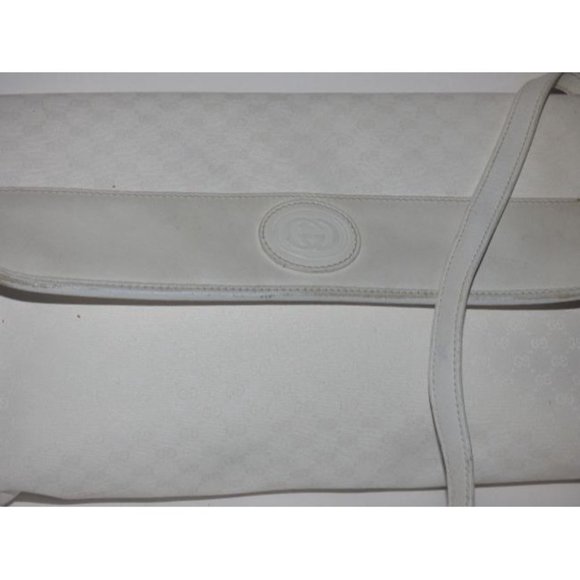 Gucci Vintage White Small G Logo 2-Way Bag Coated Canvas Leather - Picture 9 of 12